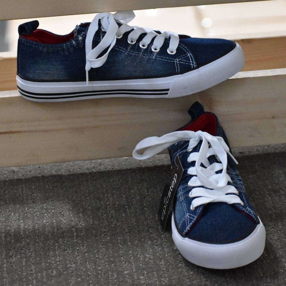 Men's Denim Ripped Sneakers